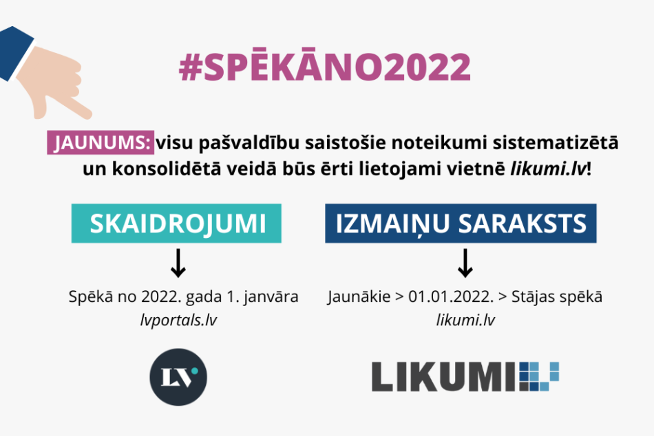 infograma par jaunajiem noteikumiem Latvijas Vēstnesi no 2022.gada