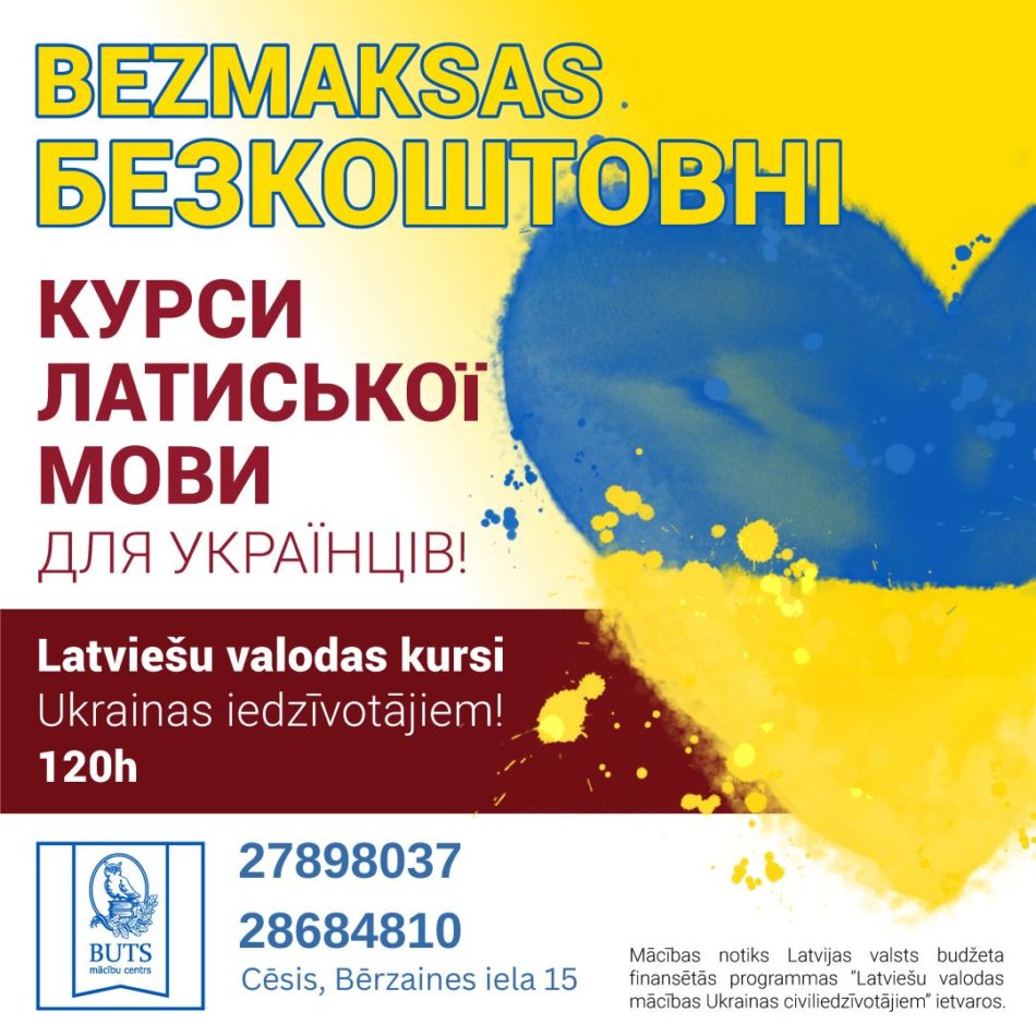 afiša latviešu valodas kursiem ukraiņiem
